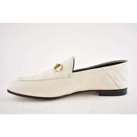 Gucci Brixton Collapsible Mystic White Leather Horsebit Slipper Flat Loafer 41.5 - Picture 12 of 16